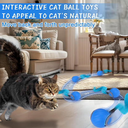 OEIKPFN Cat Toys for Indoor Cat Toy Smart Interactive Cat Toy Ball Rechargeable Two Speed Adjustment for Bored Indoor, Blue