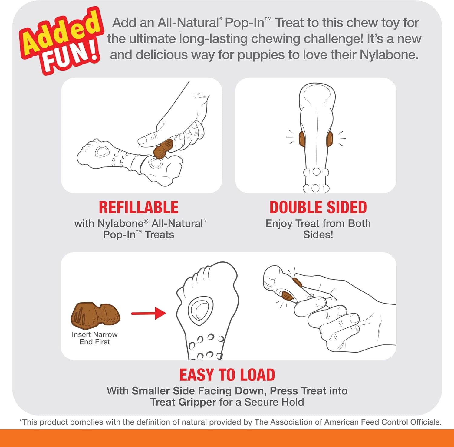 Power Chew Knuckle Bone & Pop-In Dog Treat Toy, Large | Chicken Flavor, Includes 6 Natural Treats, Dog Enrichment, Interactive Dog Toys to Keep Them Busy, for Dogs up to 50 Lbs