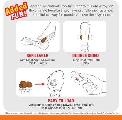 Power Chew Knuckle Bone & Pop-In Dog Treat Toy, Large | Chicken Flavor, Includes 6 Natural Treats, Dog Enrichment, Interactive Dog Toys to Keep Them Busy, for Dogs up to 50 Lbs