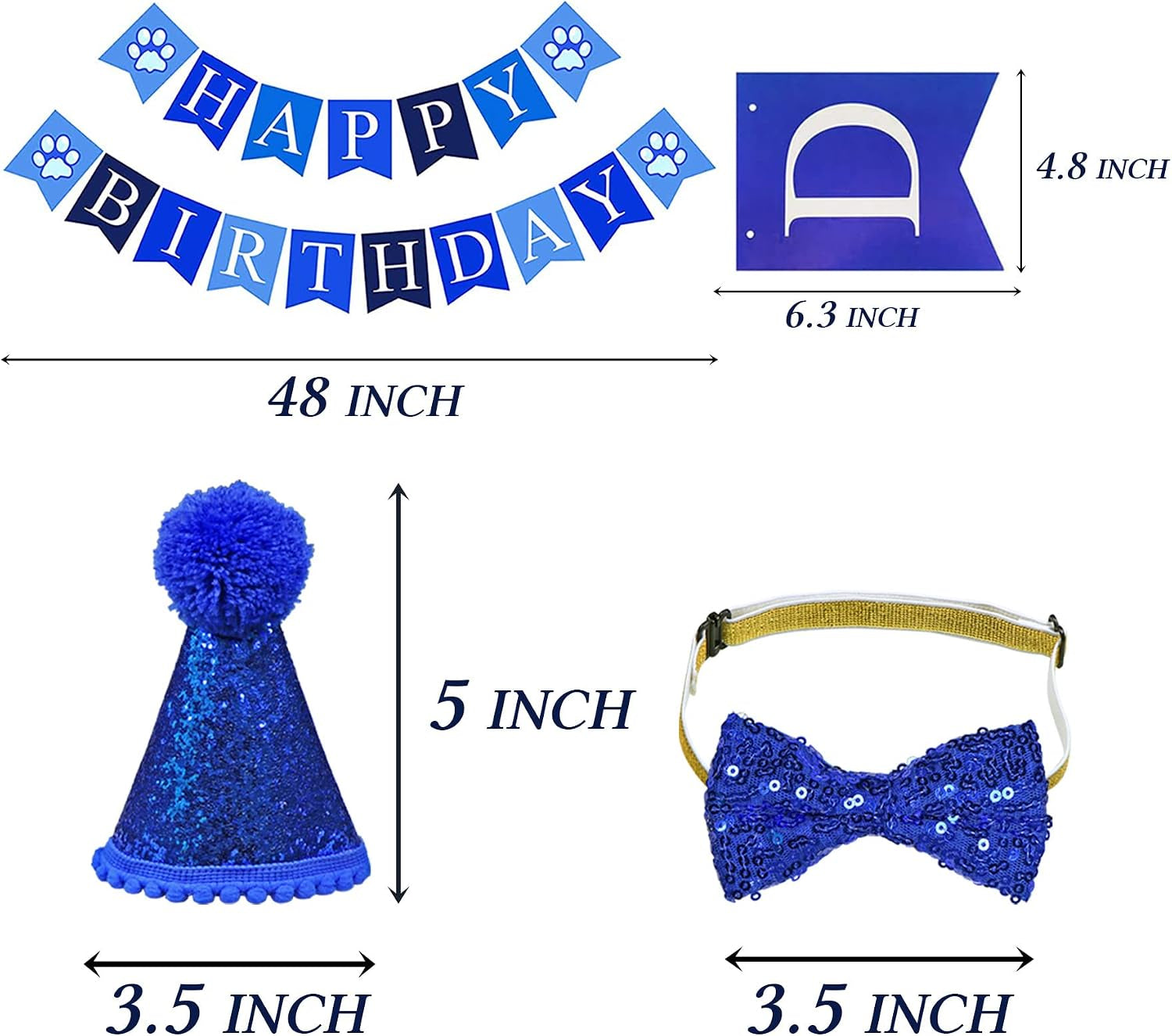 Cat Birthday Party Supplies, Cat Birthday Hat with Numbers Bandana Bow Tie Collar Banner for Cats Kittens Birthday Outfit Decorations