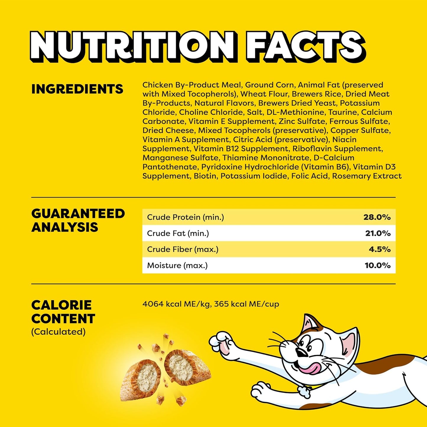 Jumbo Stuff Crunchy & Soft Cat Treats, Chicken, 14 Oz | 100% Complete & Balanced for Adult Cats, under 2 Calories per Treat, Bigger than Classic, Resealable Stay-Fresh Tub