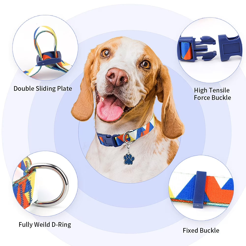 Dog Collar for Medium Dogs, Adjustable Dog Collars with Buckle, Breathable Soft Nylon Dog Collar