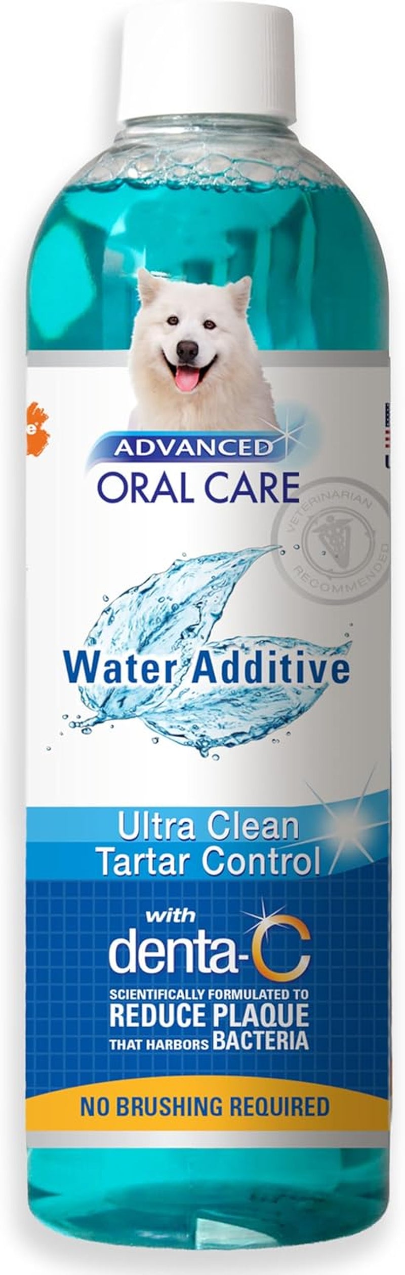 Advanced Oral Care Pet Dental Water Additive, Liquid Tartar Remover & Breath Freshener for Dogs, Dog Teeth-Cleaning, Original Flavor, 16 Oz.
