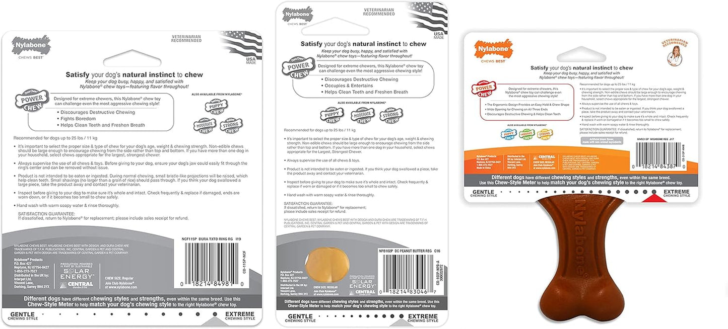 Power Chew Customer Favorites Dog Chew Toys, 3 Count, Small | Flavor Medley, Peanut Butter, and Beef Flavor, Durable Dog Toys for Aggressive Chewers, for Large Breeds up to 25 Lbs