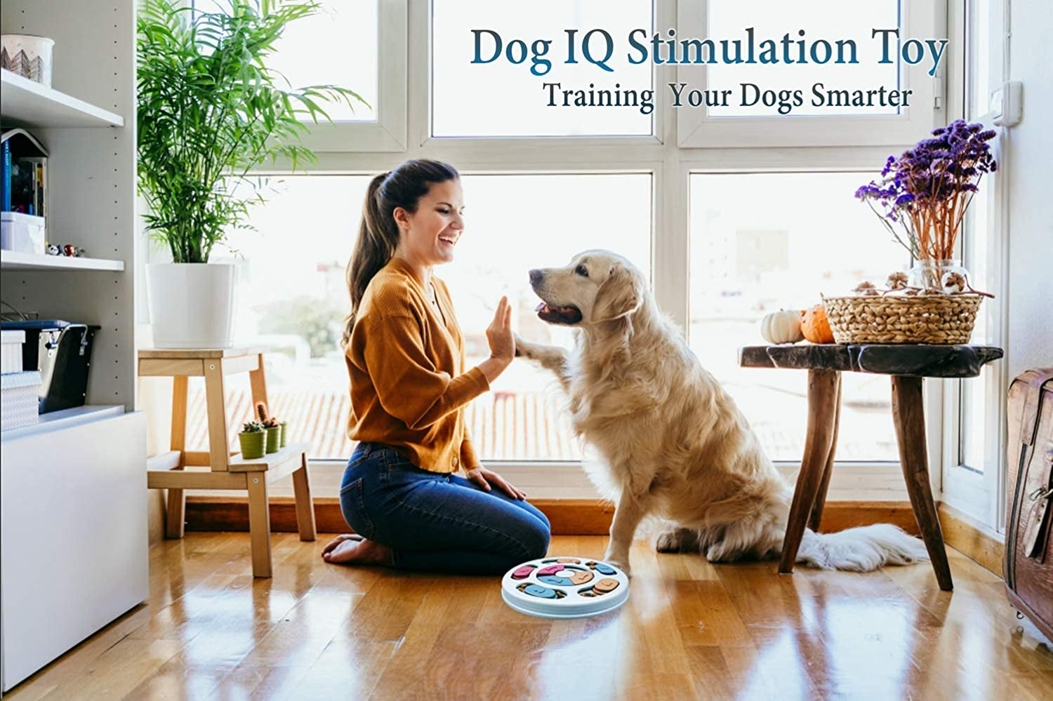 Interactive Dog Puzzle Game Toys, Dog Enrichment Toys for Puppy Mentally Stimulating Treat Dispenser Dog Treat Puzzle Feeder for Small,Medium and & Large Dogs Treat Training (Blue)