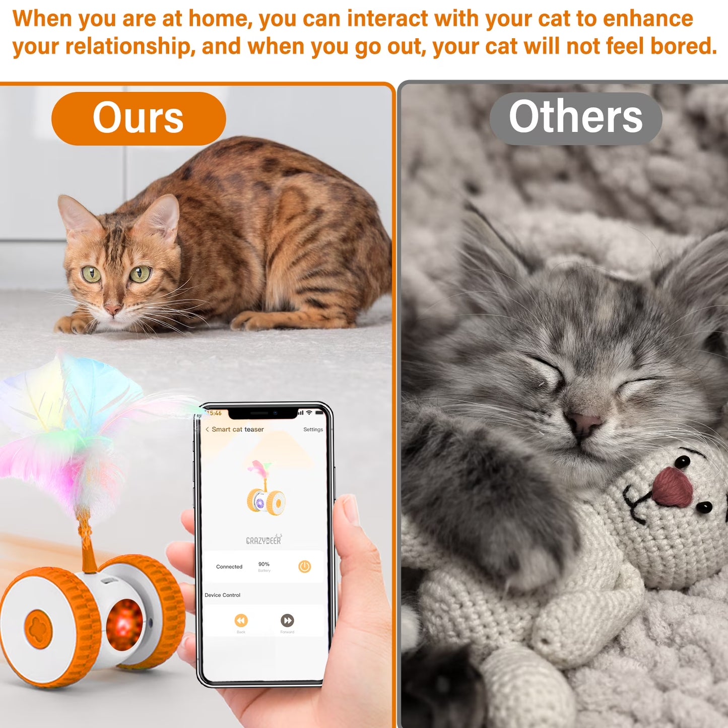 Remote Control Cat Toy Hunting Electronic Cat Toy Smart Moving Home Alone Cat Toys