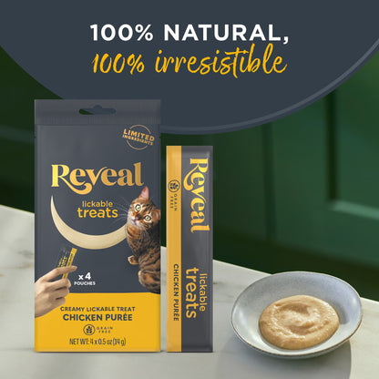 Natural Cat Treats Chicken Lickable Puree 4 X 0.5Oz
